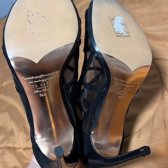 Ted Baker XSTAL Black Mesh Peep Toe Ankle Boots 39.5 - Picture 6 of 7